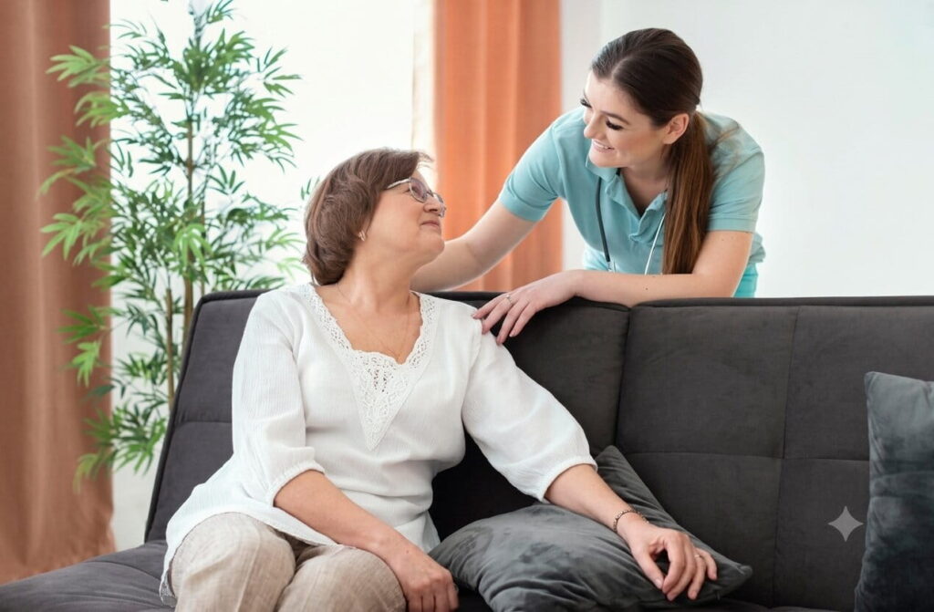 caregiver taking respite care of an elderly in allentown.